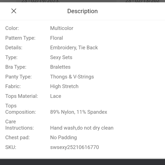 NEW Shein Sexy White See Through Embroidered Mesh Crotchless Lingerie Set 4X(20 - Picture 6 of 6